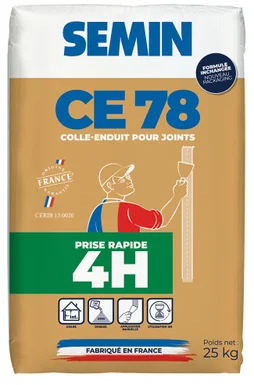 Enduit Joint Plaque Plâtre Ce78 4H Semin, Poudre 25Kg