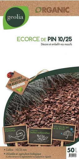 Ecorce de pin GEOLIA 10/25 mm, 50 L