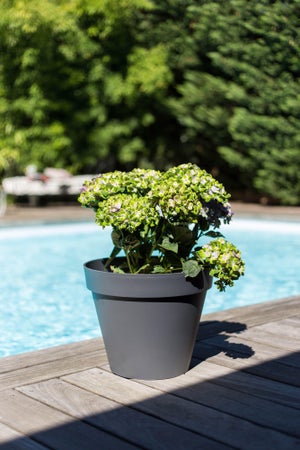 Pot Plastique Eda Diam.40 X H.32 Cm Gris Anthracite