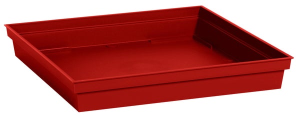 Soucoupe Plastique Eda L.26.7 X L.26.7 X H.3.8 Cm Rouge Rubis