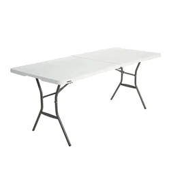 Table de jardin Lifetime rectangulaire blanc, 6 personnes
