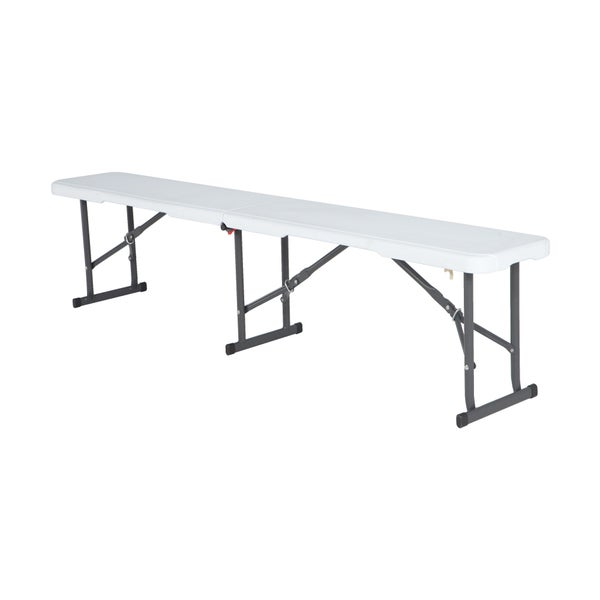 Banc de jardin en fer blanc