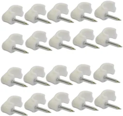 Lot de 20 cavaliers EVOLOGY pour fixation de câble coaxial