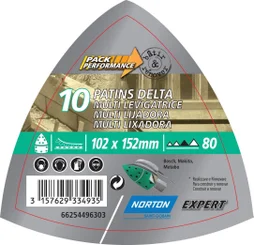 Lot De 10 Patins Abrasifs Norton, 102X152 Mm, Grains 80