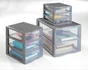 Boite de rangement en plastique avec 2 tiroirs Orgamix, l.26 x P.36 x H.25 cm argent