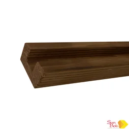 Demi-Poteau Bois En U Marron, L.4.5 X P.9 X H.240 Cm