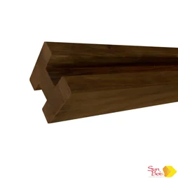 Poteau Bois En H Marron, L.9 X P.9 X H.240 Cm