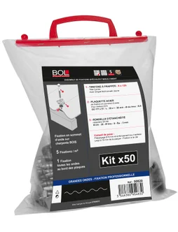 Kit De 50 Fixations, L.120 Mm Gris Bol-Fixations