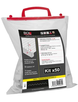 Kit De 50 Fixations, L.80 Mm Gris Bol-Fixations