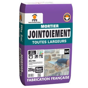 Mortier de jointoiement blanc PRB, 25 kg