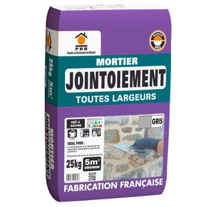 Mortier de jointoiement gris PRB, 25 kg