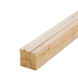Lot de 6 tasseaux sapin petits noeuds brut, 32 x 50 mm, L.+/- 2.4 m