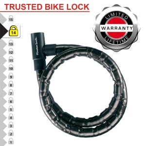 Câble antivol vélo MASTER LOCK, L.2 m x diam.22 mm