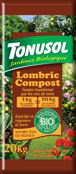 Lombric Compost naturel 20kg TONUSOL 10 m²