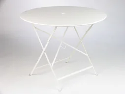 Table de jardin FERMOB Bistro rond blanc 4 personnes