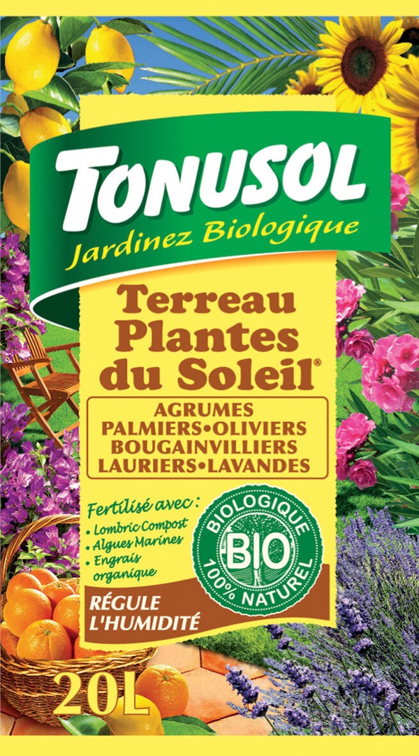 Terreau plante méditerranéenne TONUSOL, 20 l
