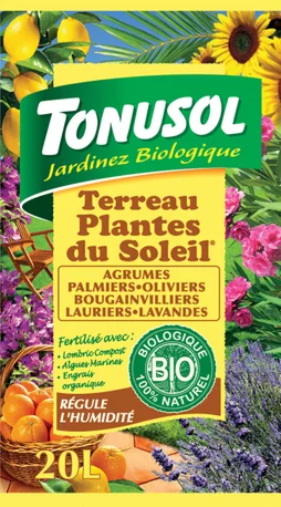 Terreau plante méditerranéenne TONUSOL, 20 l