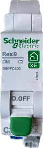 Disjoncteur embrochable courbe C phase + neutre 2A Resi9 XE, SCHNEIDER ELECTRIC