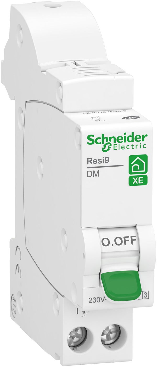 Disjoncteur embrochable courbe C phase + neutre 32A Resi9 XE, SCHNEIDER ELECTRIC