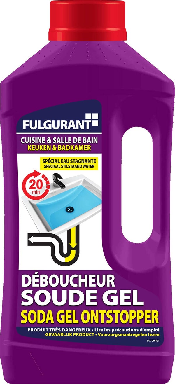 Déboucheur soude en gel FULGURANT SANITAIRE, 1L