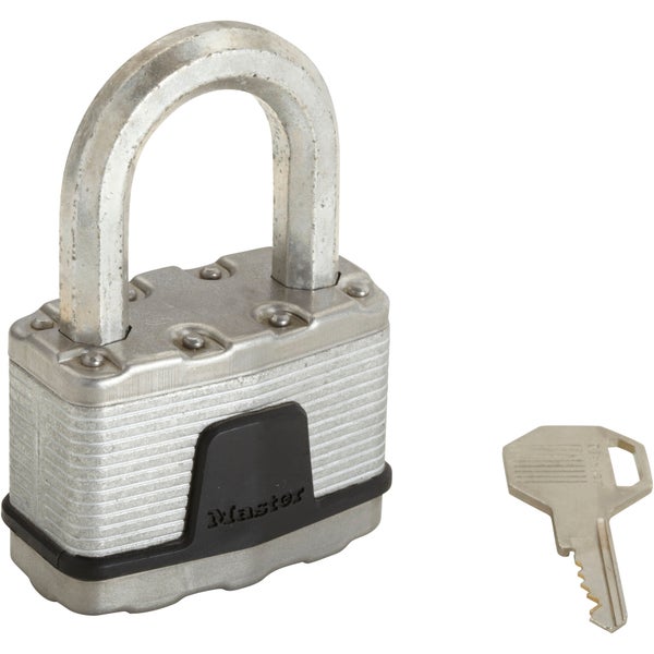 Cadenas à clé en acier laminé, MASTER LOCK, l.64 mm