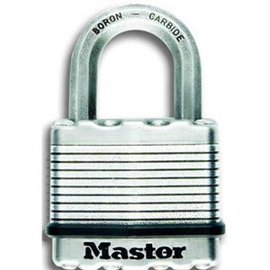 Cadenas à clé en acier laminé, MASTER LOCK, l.64 mm