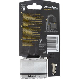 Cadenas à clé en acier laminé, MASTER LOCK, l.64 mm