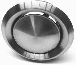 Bouche soufflage air chaud debit reglable inox d100mm