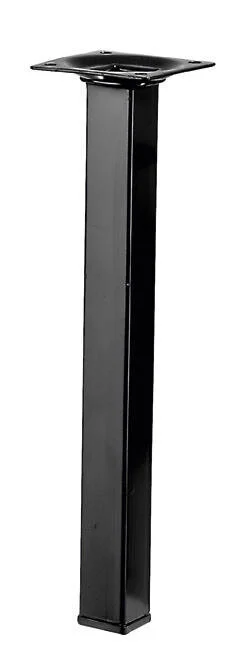 Pied table basse carré HETTICH fixe, H.25 cm acier époxy noir