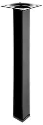 Pied table basse carré HETTICH fixe, H.25 cm acier époxy noir