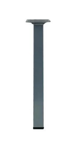 Pied table basse carré HETTICH fixe, H.25 cm acier mat gris