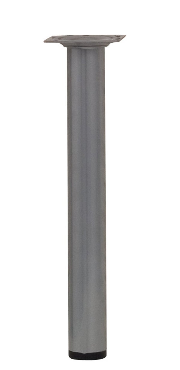 Pied table basse cylindrique HETTICH fixe, H.25 cm acier mat gris