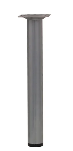 Pied table basse cylindrique HETTICH fixe, H.25 cm acier mat gris