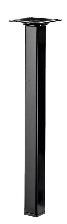 Pied table basse carré HETTICH fixe, H.30 cm acier époxy noir