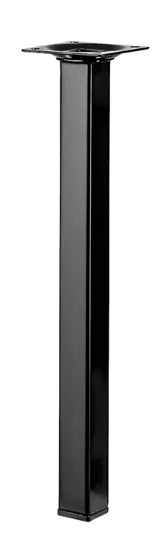Pied table basse carré HETTICH fixe, H.30 cm acier époxy noir