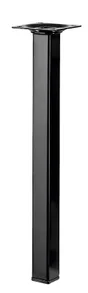 Pied table basse carré HETTICH fixe, H.30 cm acier époxy noir