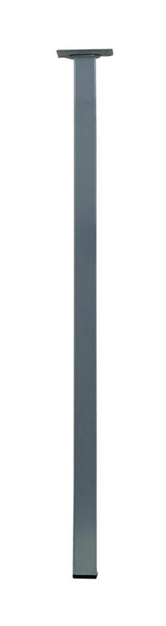 Pied de table basse carré fixe acier mat gris, 70 cm
