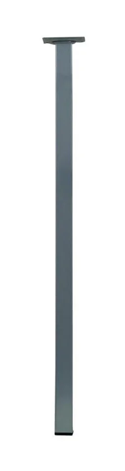 Pied de table basse carré fixe acier mat gris, 70 cm