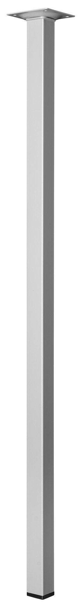 Pied de table basse carré fixe acier mat gris, 70 cm