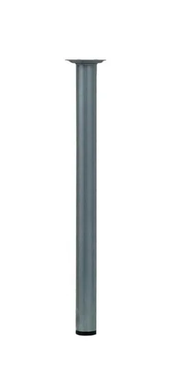 Pied de table basse cylindrique fixe acier époxy gris, 40 cm