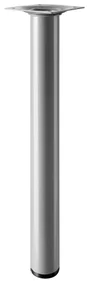 Pied de table basse cylindrique fixe acier mat gris, 30 cm