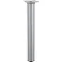 Pied de table basse cylindrique fixe acier mat gris, 30 cm
