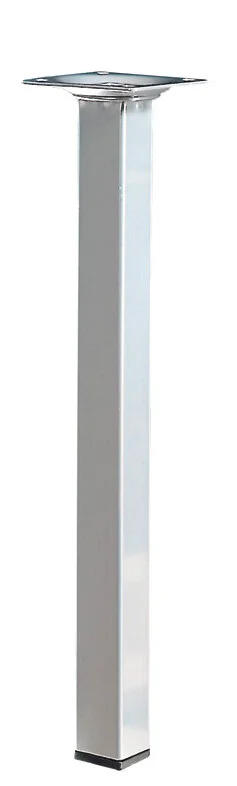 Pied de table basse carré fixe acier mat gris, 30 cm