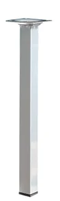Pied de table basse carré fixe acier mat gris, 30 cm