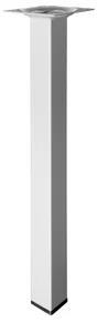 Pied de table basse carré fixe acier mat gris, 30 cm