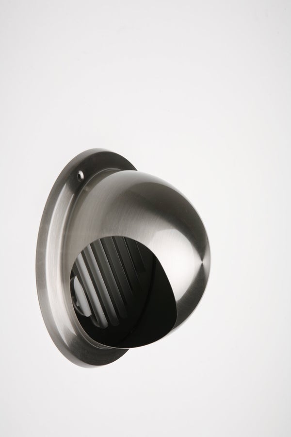 Bouche d'extraction a visser acier inoxydable vernis, 18.3x18.3cm