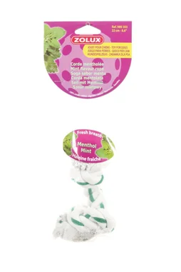 Jouet chien corde coton menthole 22 cm