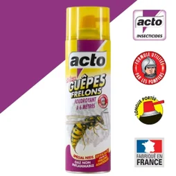 Aérosol ultra fourdoyant spécial nids de guêpes & frelons à longue portée de 6 m, ACTO