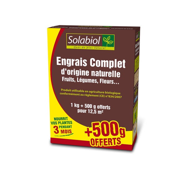Engrais complet SOLABIOL 1,5kg 30 m²
