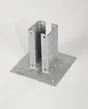 Support à fixer rainuré acier gris, H.15 x l.7 x P.7 cm